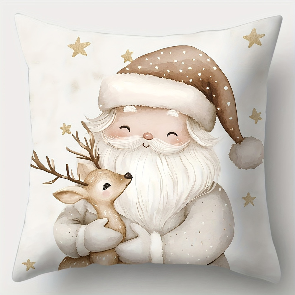Golden Christmas Series Pillowcase Set Christmas Pillowcase Single Side Print Holiday Christmas Dec 4
