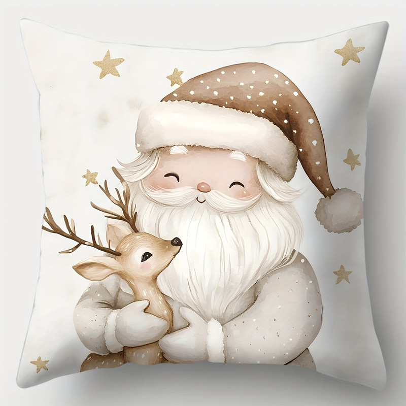Golden Christmas Series Pillowcase Set Christmas Pillowcase Single Side Print Holiday Christmas Dec 4