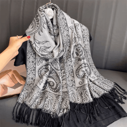 luxury cashmere pashmina shawl for women, warm & elegant winter wrap