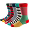 Colorful Striped Mens Dress Socks Combed Cotton Cool Breathable Casual Socks Pack 6