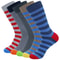 Colorful Striped Mens Dress Socks Combed Cotton Cool Breathable Casual Socks Pack 8