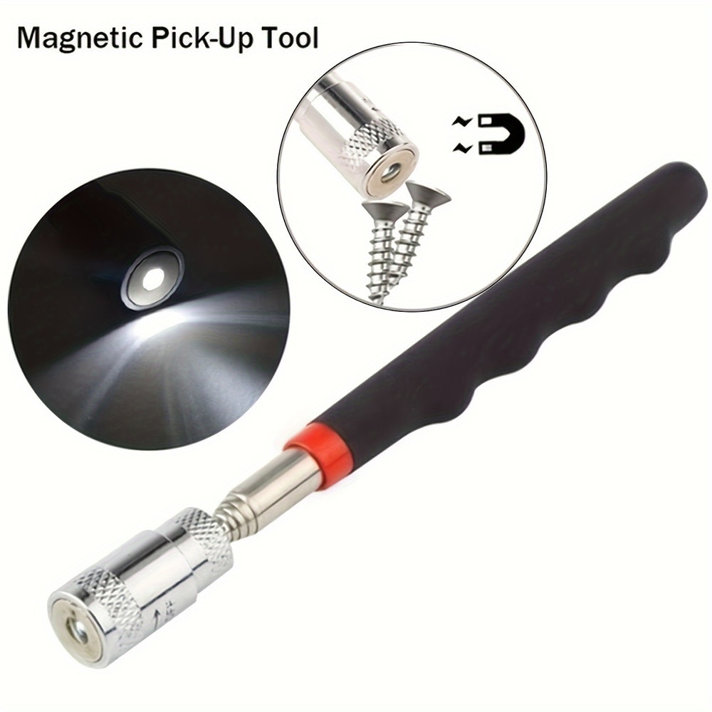 Magnetic LED Pickup Tool With Extendable Telescopic Reach For Auto Repair Home Maintenance 1
