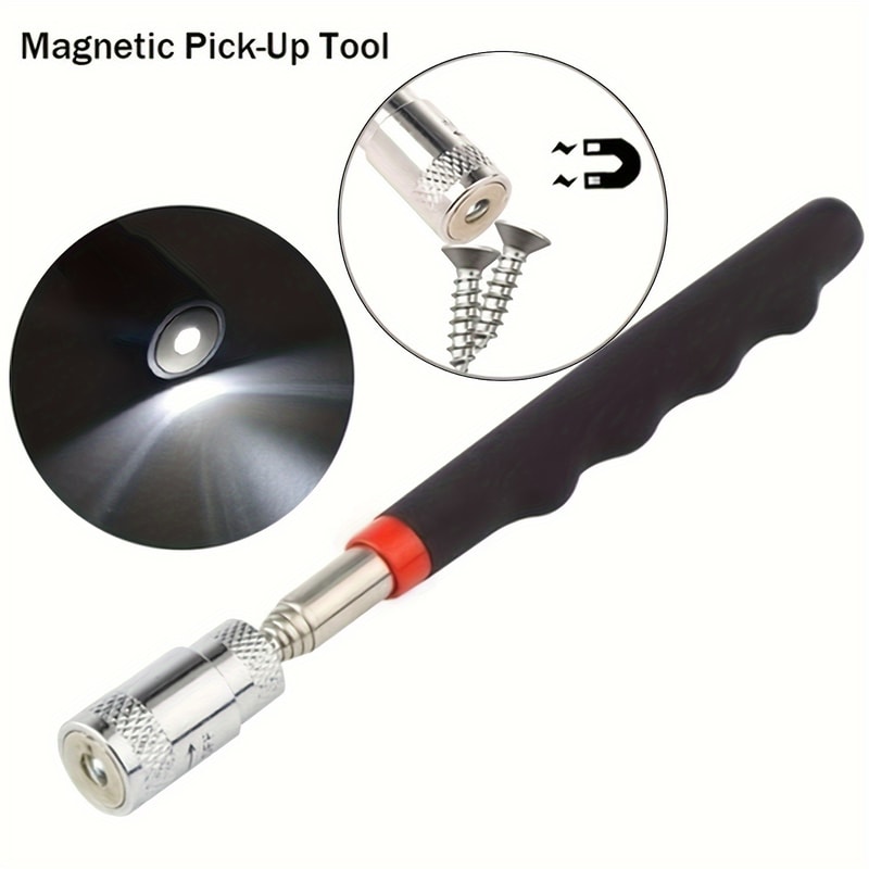 Magnetic LED Pickup Tool With Extendable Telescopic Reach For Auto Repair Home Maintenance 1