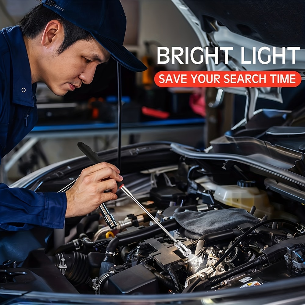 Magnetic LED Pickup Tool With Extendable Telescopic Reach For Auto Repair Home Maintenance 2