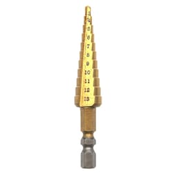 titanium coated step drill bit hex shank multi-size hole cutter for metal, wood & plastic