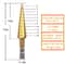 Titanium Coated Step Drill Bit Hex Shank Multi-Size Hole Cutter for Metal, Wood & Plastic