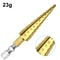 Titanium Coated Step Drill Bit Hex Shank Multi-Size Hole Cutter for Metal, Wood & Plastic