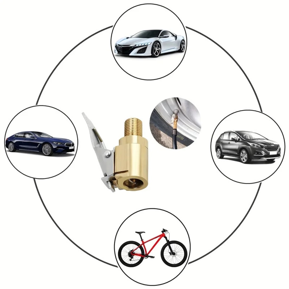 Brass Locking Tire Air Chuck Adapter for Fast Tire Inflation and Secure Air Compressor Connection