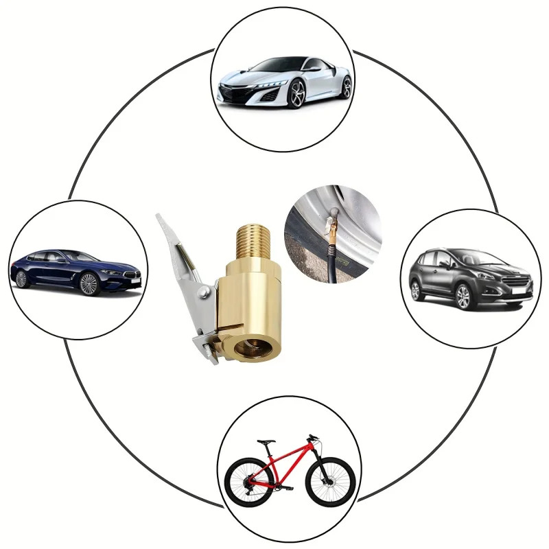 Brass Locking Tire Air Chuck Adapter for Fast Tire Inflation and Secure Air Compressor Connection