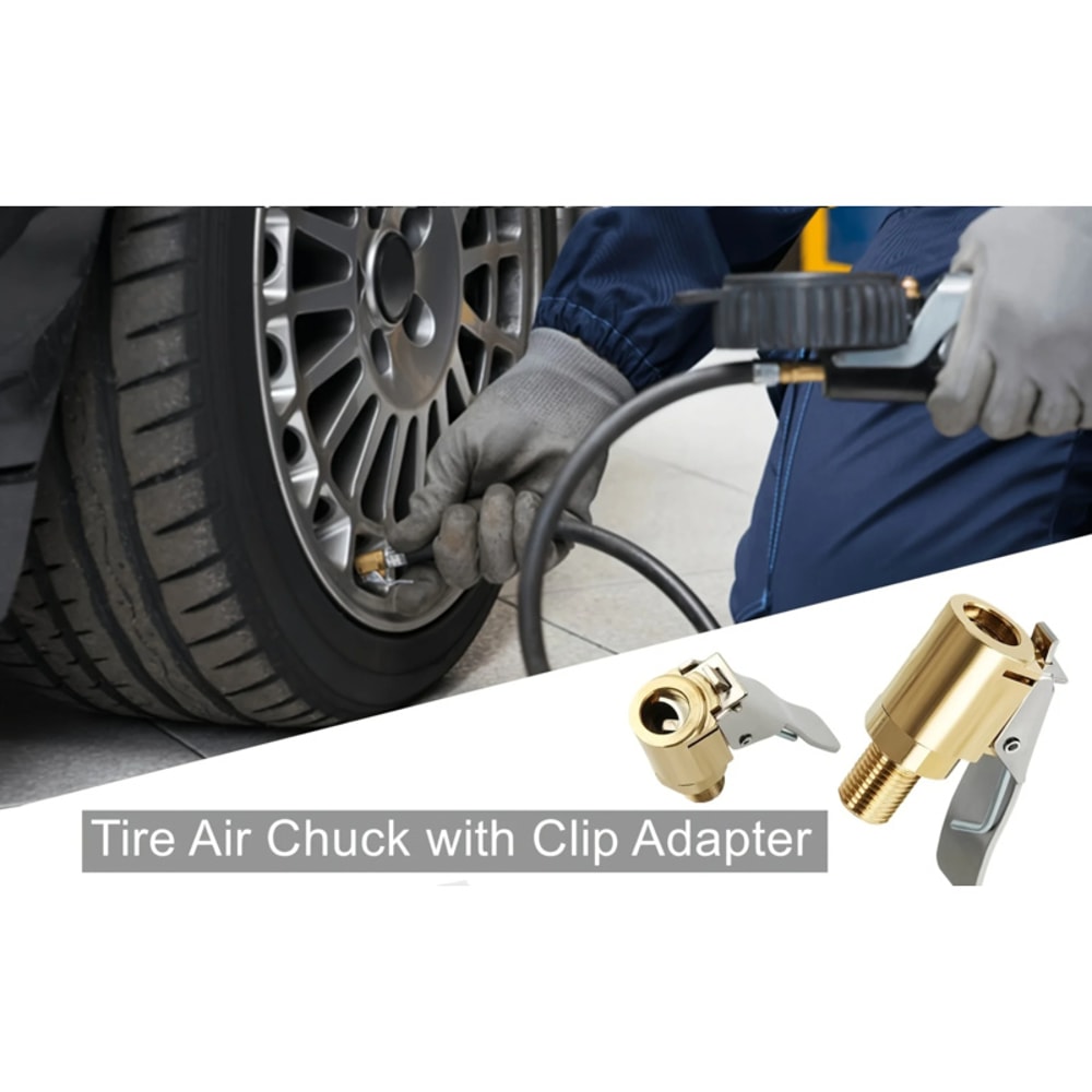 Brass Locking Tire Air Chuck Adapter for Fast Tire Inflation and Secure Air Compressor Connection