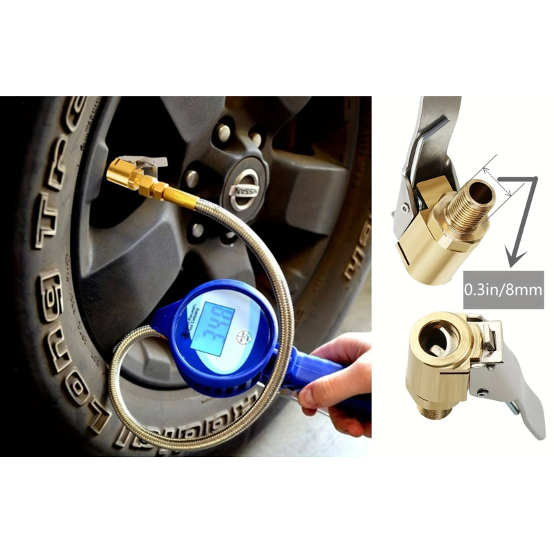 Brass Locking Tire Air Chuck Adapter for Fast Tire Inflation and Secure Air Compressor Connection