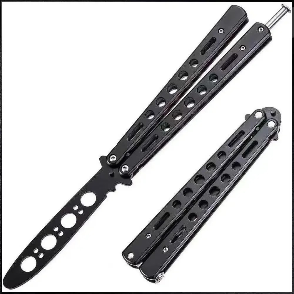 Precision Flip Butterfly Knife Trainer Stainless Steel Balisong Trainer for Skill Practice