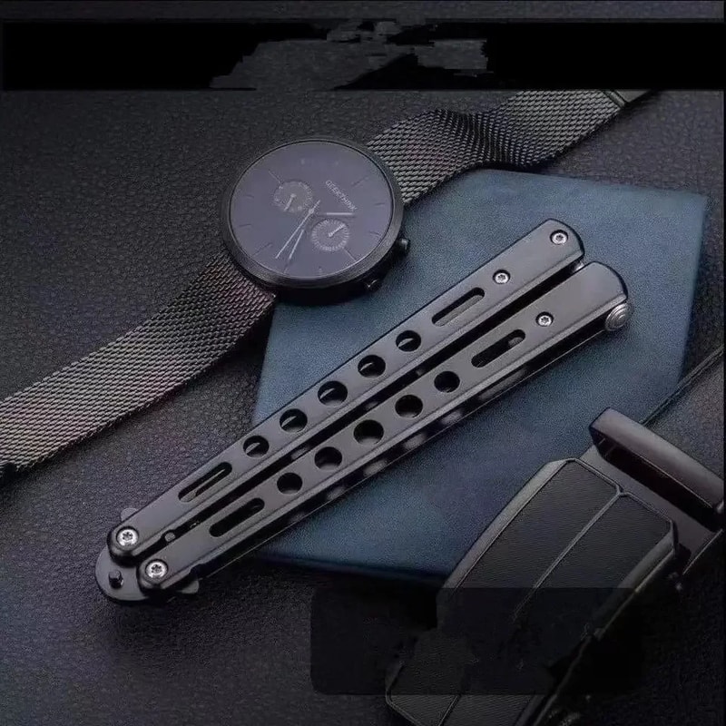 Precision Flip Butterfly Knife Trainer Stainless Steel Balisong Trainer for Skill Practice