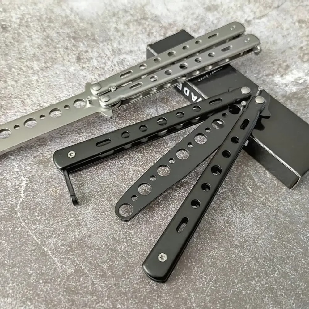 Precision Flip Butterfly Knife Trainer Stainless Steel Balisong Trainer for Skill Practice