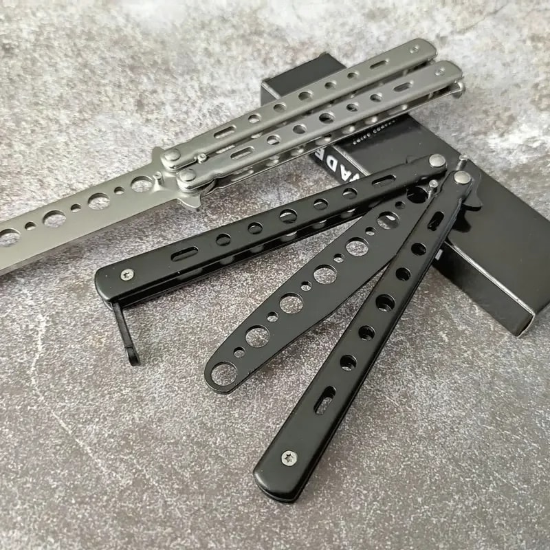 Precision Flip Butterfly Knife Trainer Stainless Steel Balisong Trainer for Skill Practice