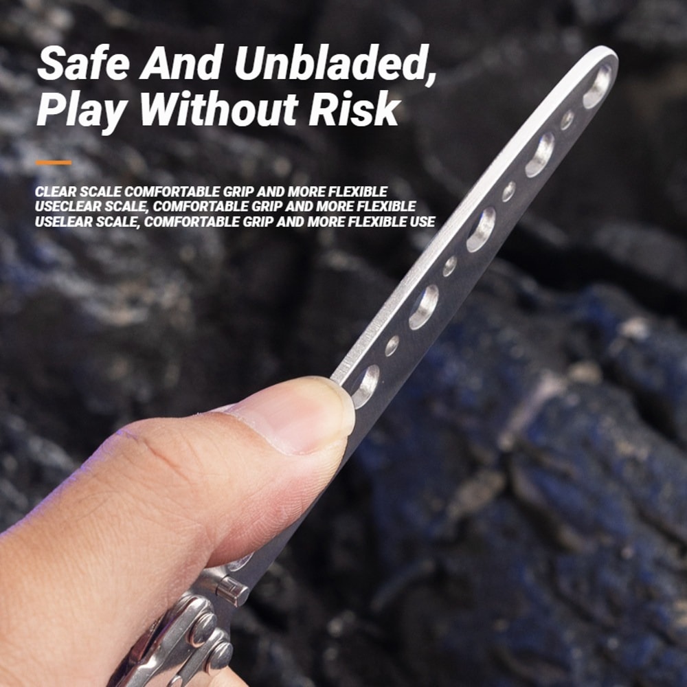 Butterfly Trainer Practice Knife Folding Metal Balisong For Safe Flipping Skills Training 1