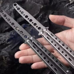 butterfly trainer practice knife folding metal balisong for safe flipping skills training
