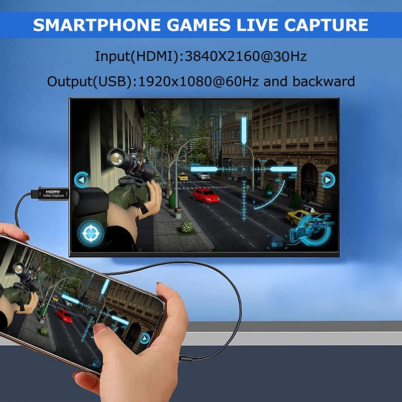 HDMI Capture Card For Streaming Recording USB Video Grabber For Gaming Cameras Live Broadcasts 3