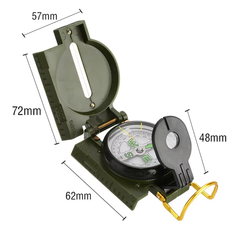 Precision Waterproof Military Lensatic Compass For Hiking Survival Outdoor Navigation 5