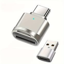 type c sd & tf card reader with usb adapter for iphone, macbook, samsung & laptops