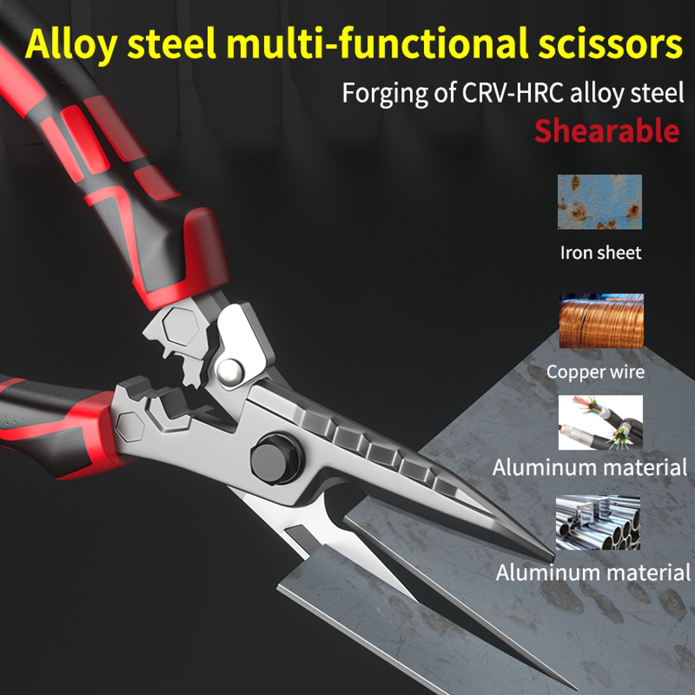 Electrician Scissors Wire Cutter Crimping Tool 6