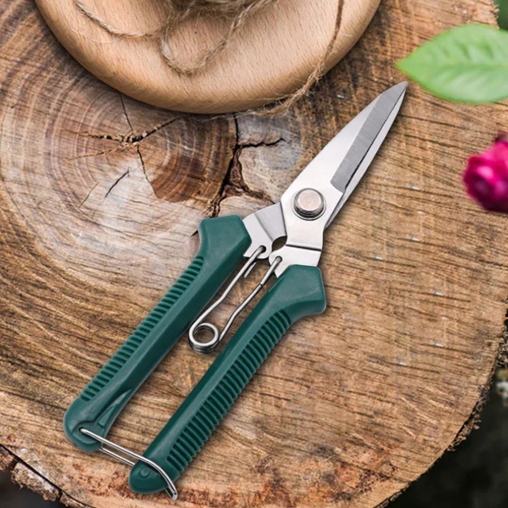 Professional Garden Premium Pruning Shears Straight Head Stainless Steel Garden Scissors with Non Slip Grip