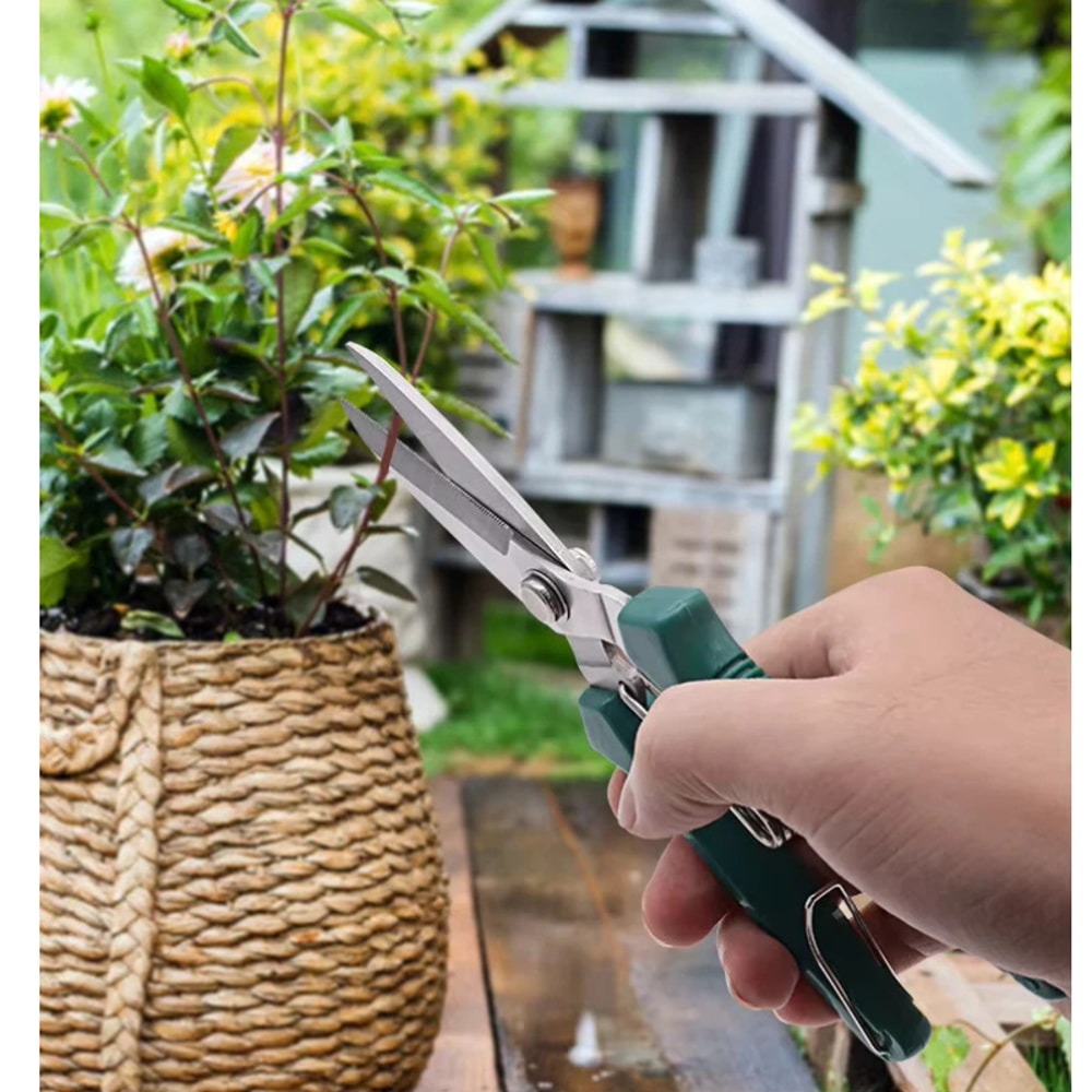 Professional Garden Premium Pruning Shears Straight Head Stainless Steel Garden Scissors with Non Slip Grip