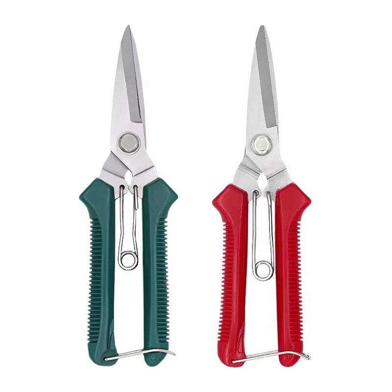 Professional Garden Premium Pruning Shears Straight Head Stainless Steel Garden Scissors with Non Slip Grip