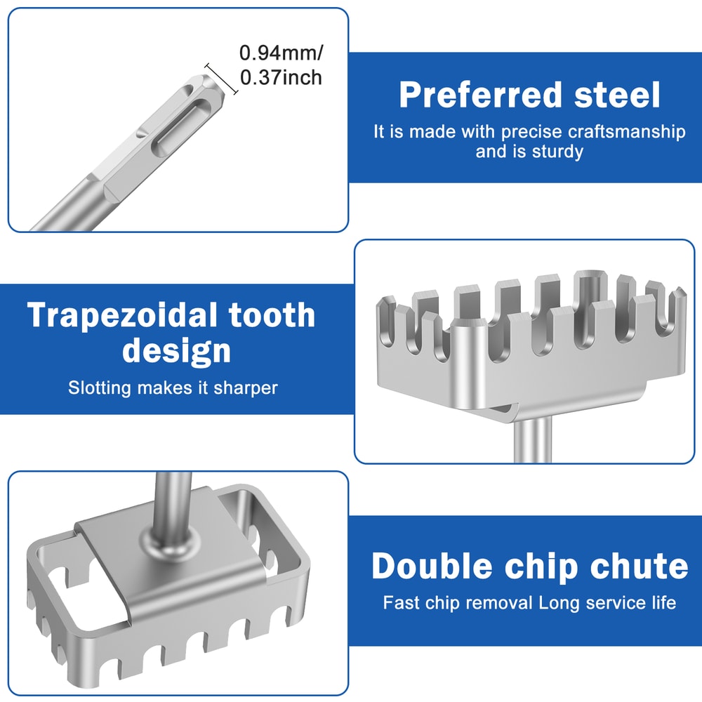 Square Hole Opener For SDS Plus Rotary Hammer SDS Plus Square Hole Opener For Fast Electrical Box 3