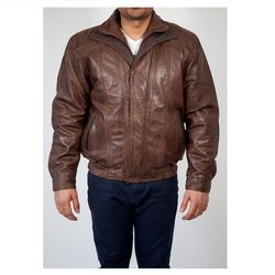 leather bomber jacket men, lamb leather jacket, double collar sheepskin leather jacket, winter leather jacket men.