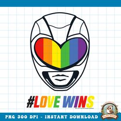Power Rangers Rainbow Helmet and Text Love Wins png, digital download, instant