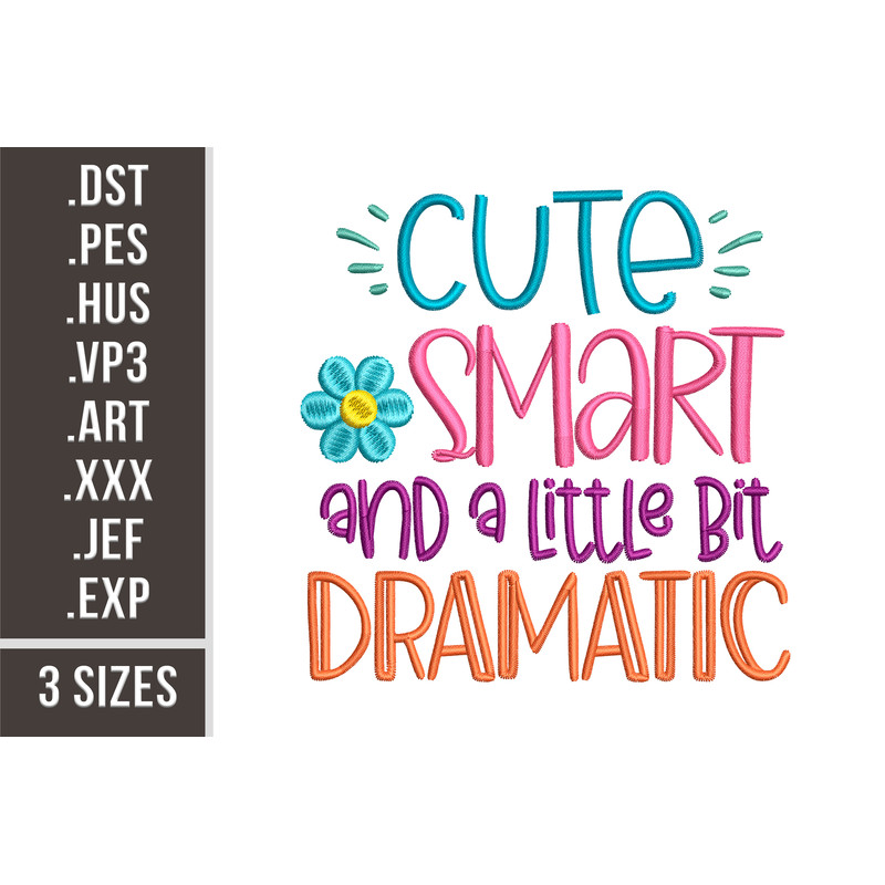 Cute Smart And Dramatic Embroidery Design 0