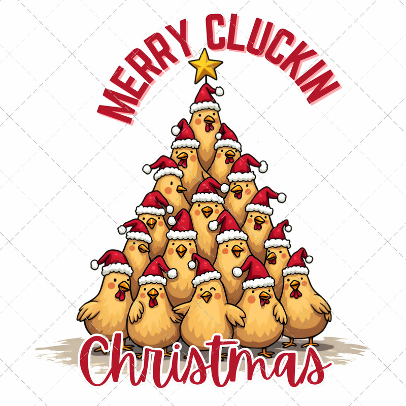 Merry Cluckin Christmas Sublimation Chicken Sublimation Chicken Trendy Png Christmas Chicken Design 0
