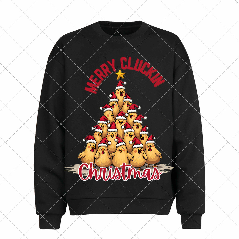 Merry Cluckin Christmas Sublimation Chicken Sublimation Chicken Trendy Png Christmas Chicken Design 1
