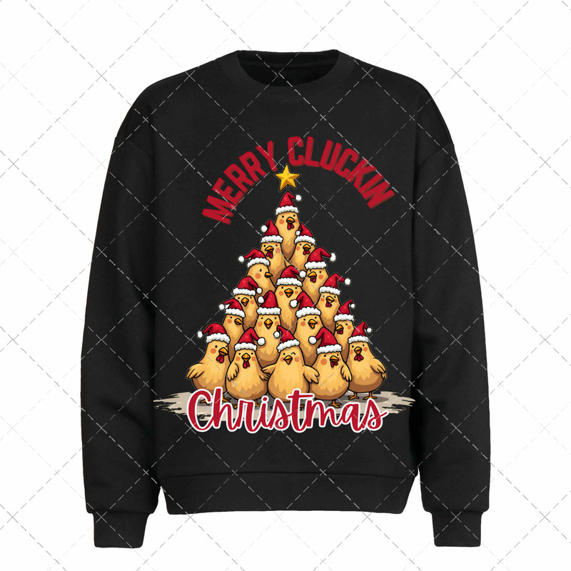 Merry Cluckin Christmas Sublimation Chicken Sublimation Chicken Trendy Png Christmas Chicken Design 1