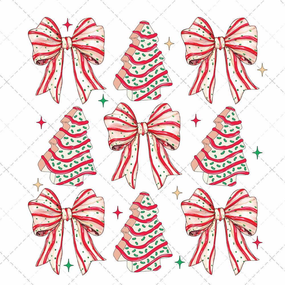 Coquette Christmas Tree Cake Png Christmas Png Christmas Tree Cake DTF 0