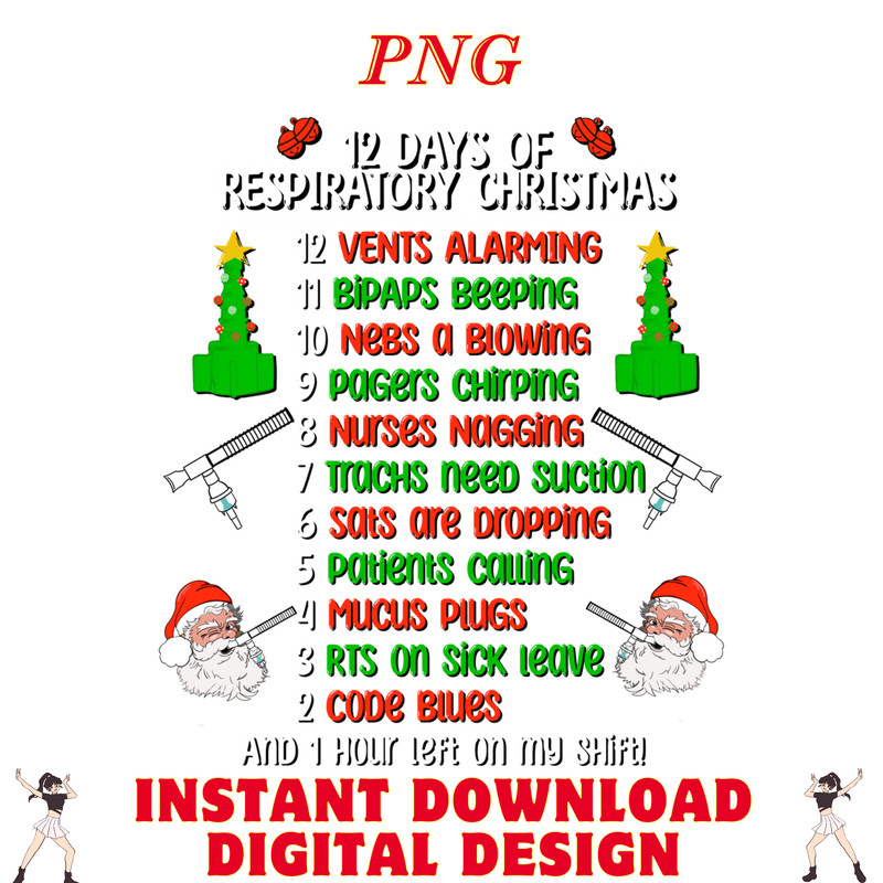 12 Days Of Respiratory Christmas Respiratory Therapist 0