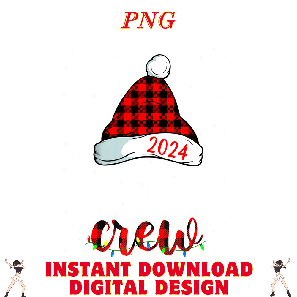 2024 Cousin Crew Santa Red Plaid Christmas Cousin Matching 0