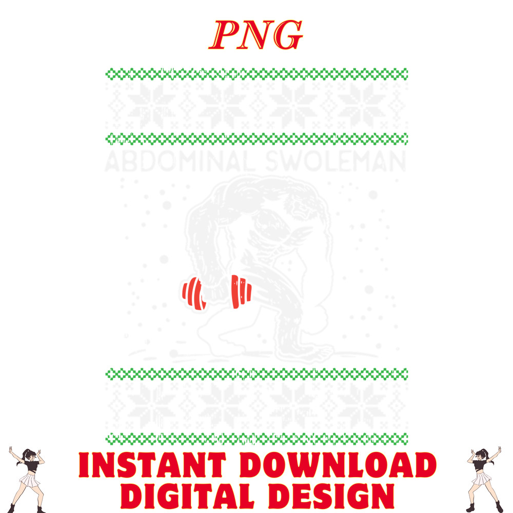 Abdominal Swoleman Yeti Fun Christmas Gym Weightlifter 0
