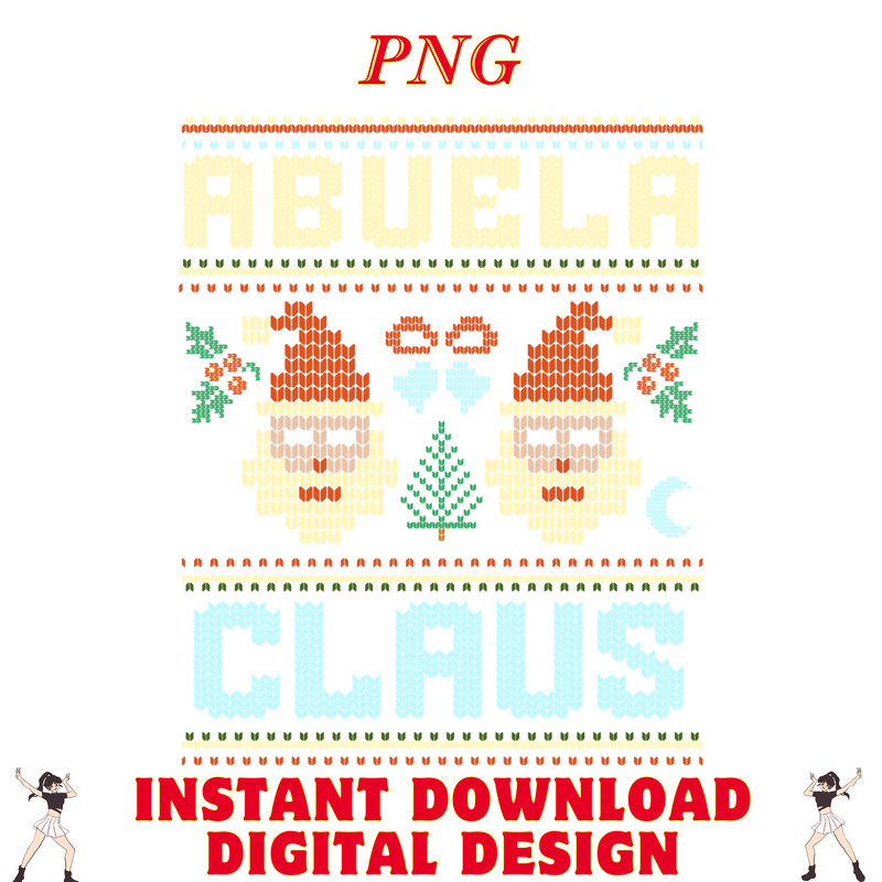 Abuela Claus Santa Hat Ugly Christmas Matching Grandma 0