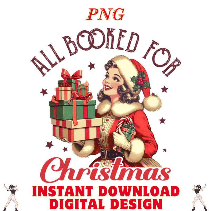 All Booked For Christmas Xmas Book Lover 0