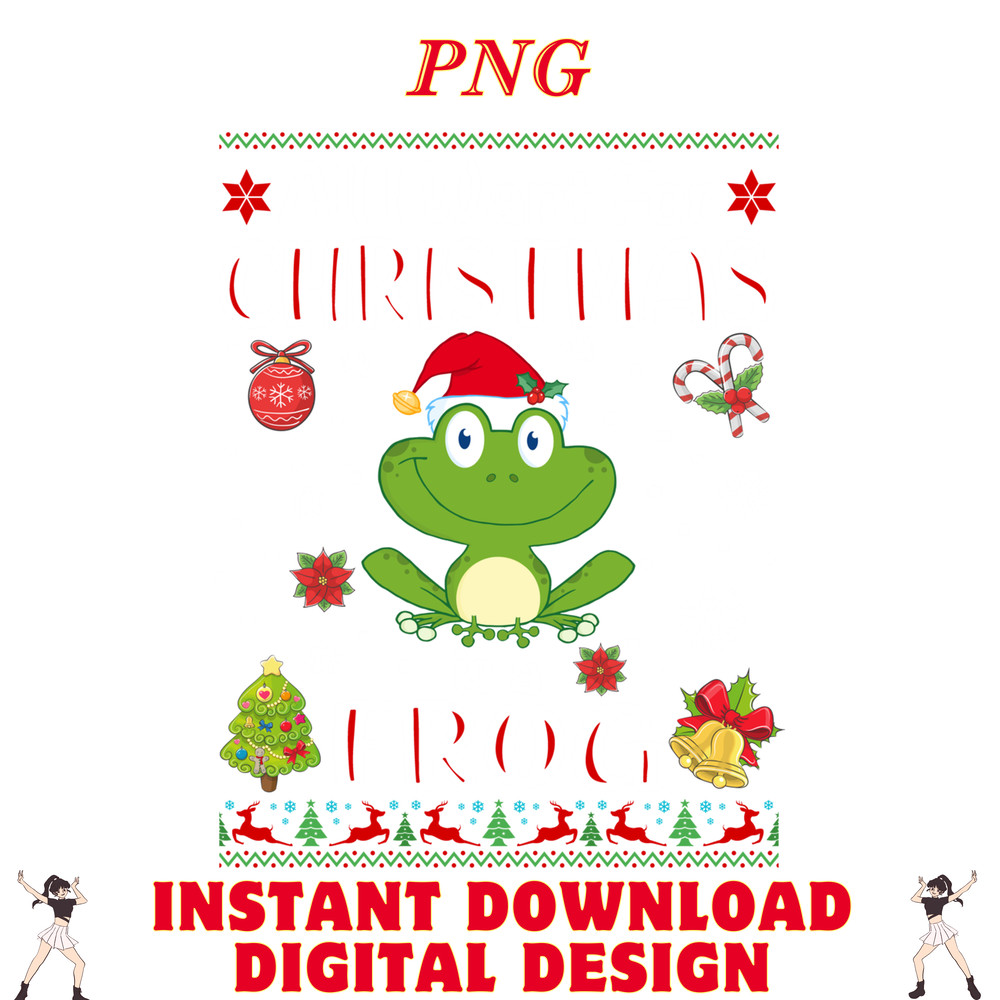 All I Want Is A Frog For Christmas Ugly Xmas Pajamas 0