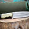 SCK01 CUSTOM HAND MADE 440C STEEL HUNTING KNIFE SHEEP HORN HANDLE WITH PURE LEATHER SHEATH 3