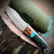 SCK02 CUSTOM HAND MADE 440C STEEL EDC HUNTING KNIFE WITH MICARTA SHEATH HANDLE AND LEATHER SHEATH C 4