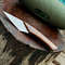 SCK02 CUSTOM HAND MADE SPRING STEEL KRIDASHI KNIFE ROSE WOOD HANDLE WITH PURE LEATHER SHEATH EDC KN 1