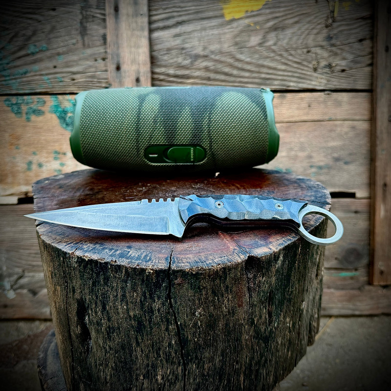 SCK04 CUSTOM HAND MADE 440C STEEL SKINNER KNIFE MICARTA SHEATH HANDLE WITH PURE LEATHER SHEATH EDC  1