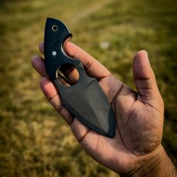 sck-09 custom hand made magnacut steel edc knife g10 sheath handle with pure leather sheath