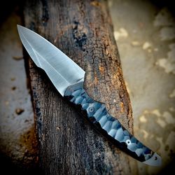 sck-11 custom handmade 440c steel fighter hunting knife with micarta sheath handle and leather sheath
