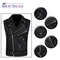 Motorcycle Mens Leather Motorbike Vest Motorcycle With Genuine Leather Black Color 0