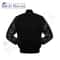 Varsity Letterman Baseball Bomber Style College Jacket Wool Body Solid Black Cowhide Leather Sleeve 4